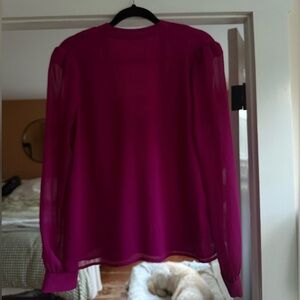 Wayf Magenta Sheer Blouse